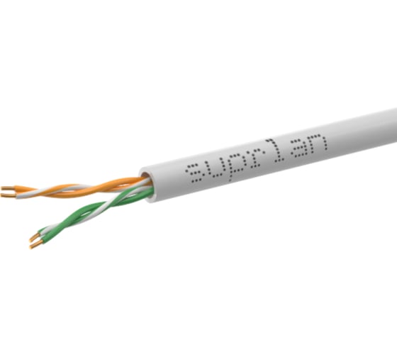 Изображение товара Сетевой интернет кабель витая пара SUPRLAN медный Median UTP Cat.5e 2x2xAWG24 Cu PVC внутренний 500м 01-0225-4