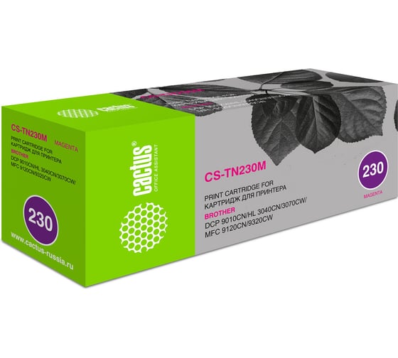 Изображение товара Лазерный картридж Cactus tn-230m пурпурный, 1400 страниц, для brother hl-3040/3070/dcp-9010/mf 842073