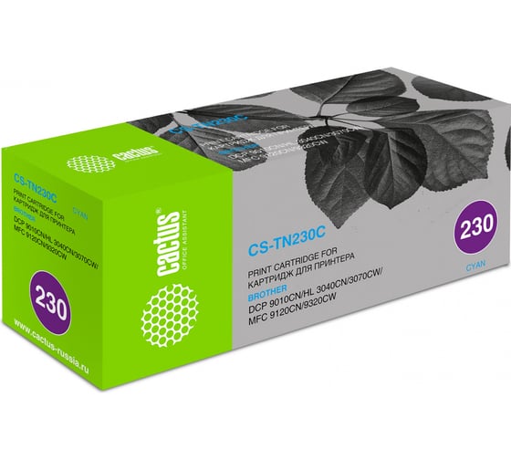 Изображение товара Лазерный картридж Cactus tn-230c голубой, 1400 страниц, для brother hl-3040/3070/dcp-9010/mfc- CS-TN230C 842072