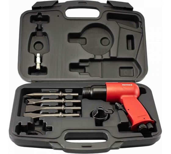 Изображение товара Пневмозубило Rotake 150мм, с комплектом насадок RT-3501RK