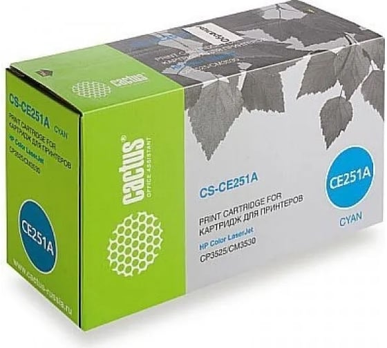 Изображение товара Картридж лазерный CS-CE251A CE251A голубой (7000стр.) для HP CLJ CP3525/CM3530 Cactus 807208