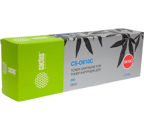 Изображение товара Лазерный картридж Cactus 44315323 голубой, 6000 страниц, для oki c610 CS-O610C 942841