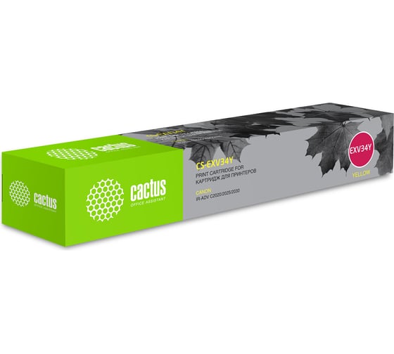 Изображение товара Лазерный картридж Cactus c-exv34 y желтый, 19000 страниц, для canon ir advance c2030l/c2030i/c CS-EXV34Y 1070467