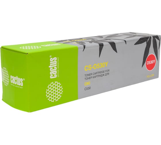 Изображение товара Лазерный картридж Cactus 44469752 желтый, 5000 страниц, для oki c530 CS-O530Y 807403