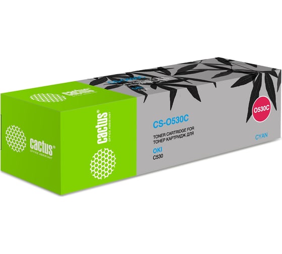Изображение товара Лазерный картридж Cactus 44469754 голубой, 5000 страниц, для oki c530 CS-O530C 807400