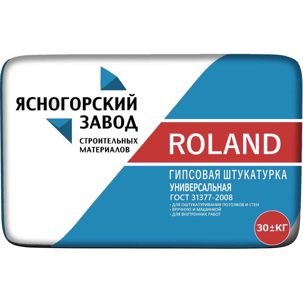 Изображение товара Гипсовая штукатурка ЯЗСМ ROLAND 30 кг для внутренних и наружных работ