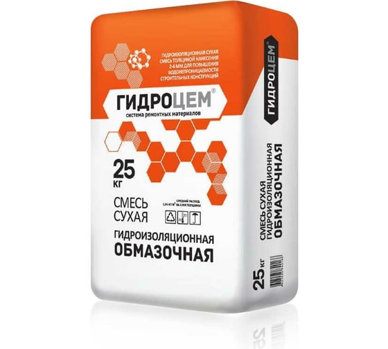 Изображение товара Обмазочная гидроизоляция Гидроцем 25 кг Г00078