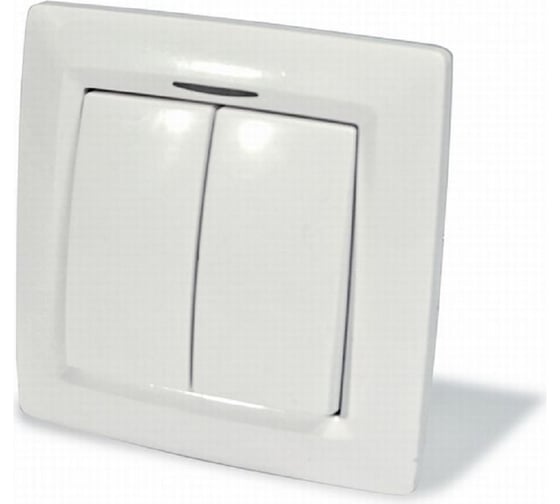 Изображение товара Выключатель скрытой установки ООО МПО Электротехника 2 клавишный с подсв. 1490