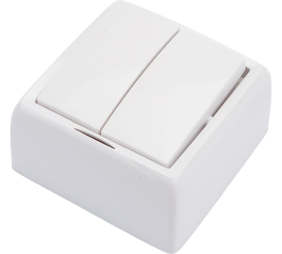 Изображение товара Выключатель открытой установки ООО МПО Электротехника 2 клавишный с подсв. 1488