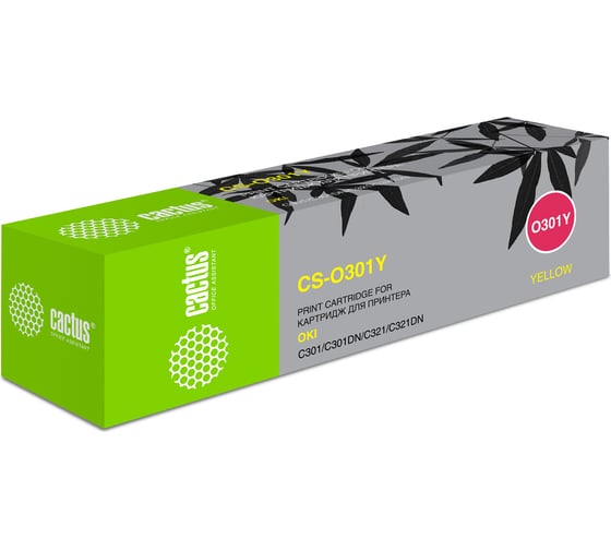 Изображение товара Картридж лазерный 44973541 CS-O301Y 44973541 желтый (1500стр.) для Oki C301/321 Cactus 807394