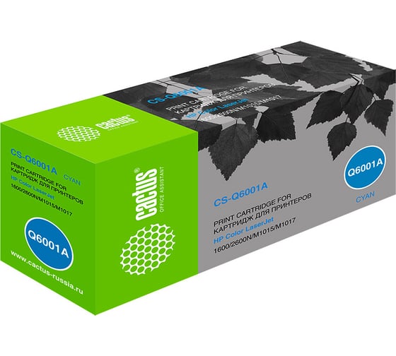 Изображение товара Лазерный картридж Cactus q6001a голубой, 2000 страниц, для hp clj 1600/2600n/m1015/m1017 CS-Q6001A 807350