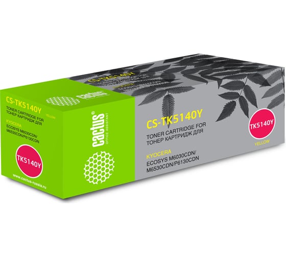 Изображение товара Лазерный картридж Cactus tk-5140y желтый, 5000 страниц, для kyocera ecosys m6030cdn/m6530cdn/ CS-TK5140Y 375983