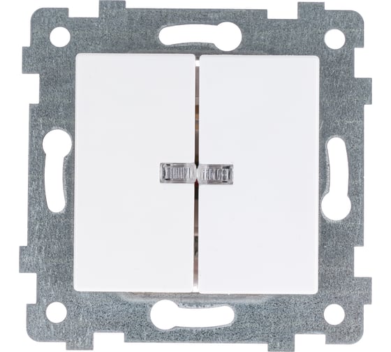 Изображение товара Механизм двухклавишного выключателя скрытой установки Кунцево-Электро Аксиома со светоиндикацией С510-450 121010