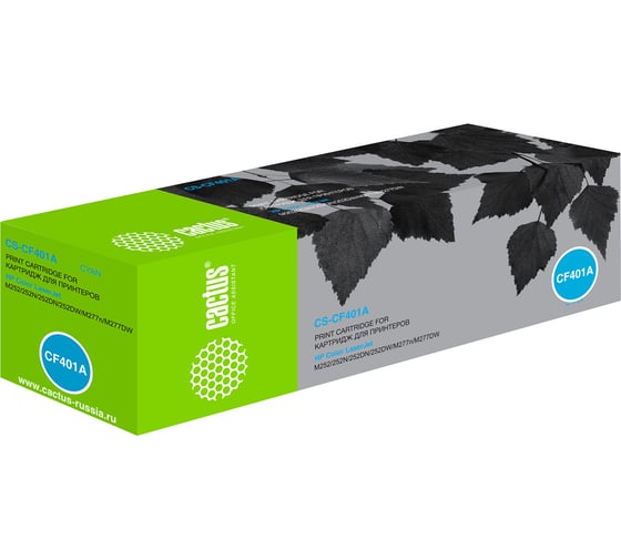 Изображение товара Лазерный картридж Cactus cf401a голубой, 1400 страниц, для hp clj m252/252n/252dn/252dw/m277n/ CS-CF401A 324686
