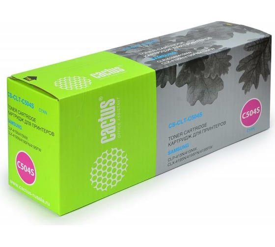 Изображение товара Лазерный картридж Cactus clt-c504s голубой, 1800 страниц, для samsung clp-415n/ clx-4195fw/ CS-CLT-C504S 807407