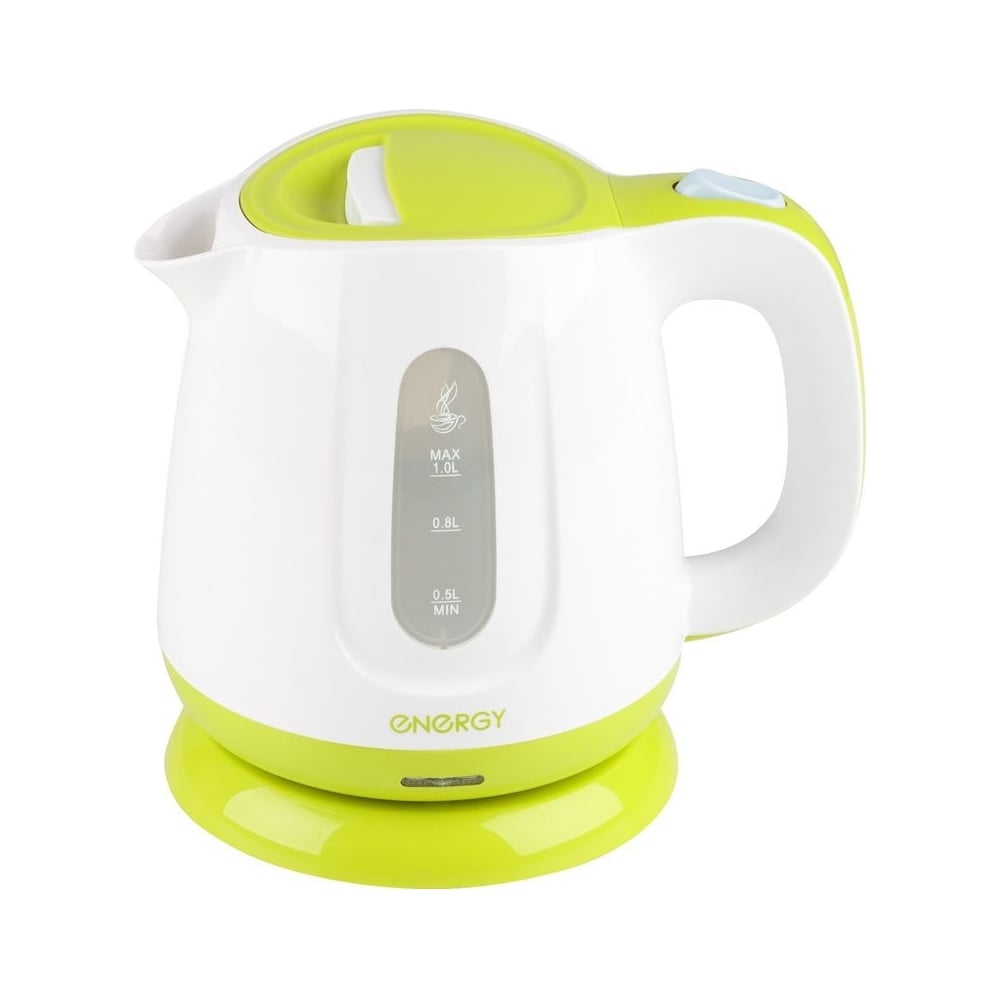 Изображение товара Электрический чайник Energy E-234 1 л бело-зеленый механический с фильтром