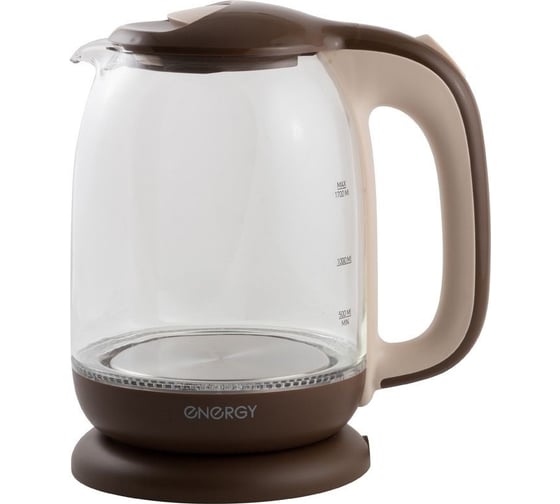 Изображение товара Чайник Energy E-281 1.7 л, стекло, пластик, коричневый 164116