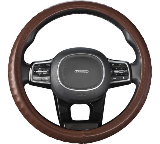 Изображение товара Оплетка SKYWAY Top-12 M коричневая, экокожа S01102502