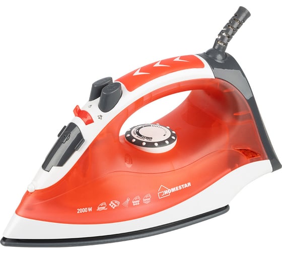 Изображение товара Утюг HomeStar HS-4003 коралл, 2000 Вт, пар, спрей, паровой удар, керамическая подошва 002672