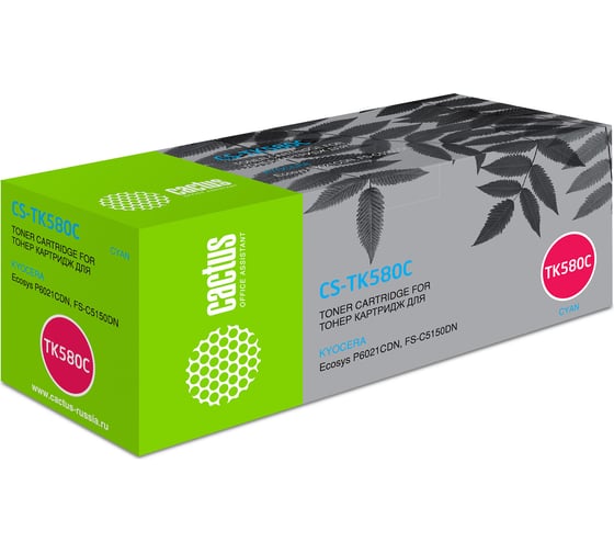Изображение товара Лазерный картридж CS-TK580C tk-580c голубой, 2800 страниц, для kyocera fs-c5150dn/p6021 ecosys Cactus 884853