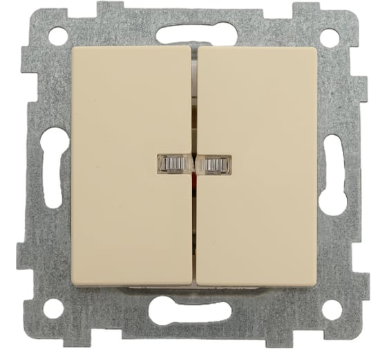 Изображение товара Механизм двухклавишного выключателя скрытой установки Кунцево-Электро Аксиома со светоиндикацией С510-450 слоновая кость 122010