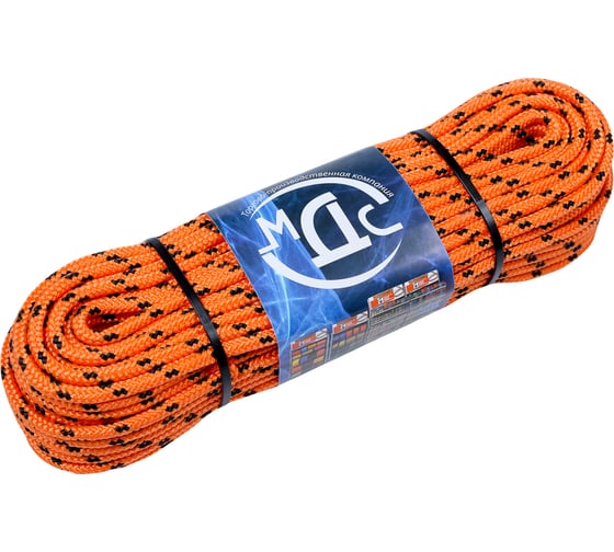 Изображение товара Полипропиленовый плетеный шнур ТОРГОВО-ПРОИЗВОДСТВЕННАЯ КОМПАНИЯ МДС 30 м, 6 мм, 16 прядей 7930050322162