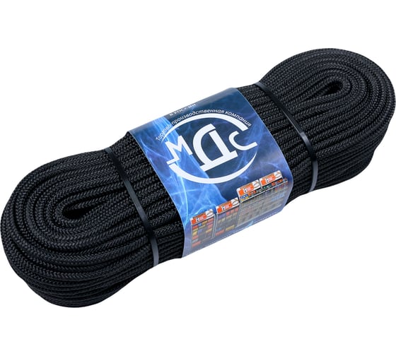 Изображение товара Полипропиленовый плетеный шнур ТОРГОВО-ПРОИЗВОДСТВЕННАЯ КОМПАНИЯ МДС 50 м, 5 мм, 16 прядей 7930050322148