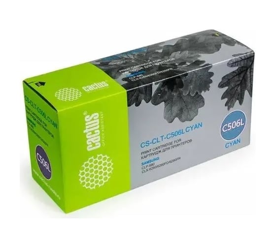 Изображение товара Лазерный картридж Cactus clt-c506l голубой, 3500 страниц, для samsung clp 680/clx 6260/6260 CS-CLT-C506L 931111