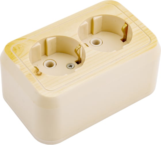 Изображение товара Розетка открытой установки ООО МПО Электротехника 2 мест. с з/к 2819