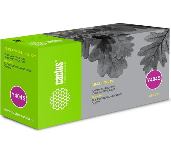 Изображение товара Лазерный картридж Cactus clt-y404s желтый, 1000 страниц, для samsung sl-c430/c430w/c480/c48 CS-CLT-Y404S 334737