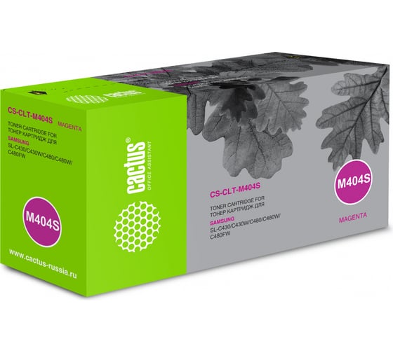 Изображение товара Лазерный картридж Cactus clt-m404s пурпурный, 1000 страниц, для samsung sl-c430/c430w/c480/ CS-CLT-M404S 334734