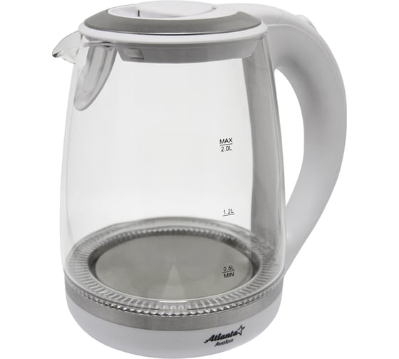 Изображение товара Стеклянный электрический чайник Atlanta ATH-2471 white
