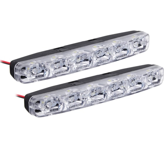 Изображение товара Дневные ходовые огни ЕРМАК LED 6 шт., пласт. корп., 155мм, 12V, белый, 2шт. 702-104