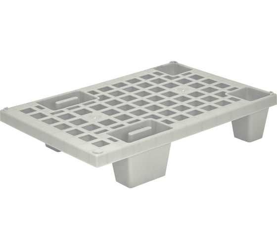 Изображение товара Перфорированный паллет Дигрус 600x400x130, на ножках, серый П-60.40.13-ПнСер/Д