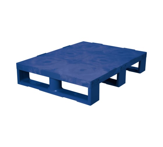 Изображение товара Сплошной паллет Дигрус 800x600x150, на 3-х полозьях, синий П-80.60.15-Сп3Син/Д