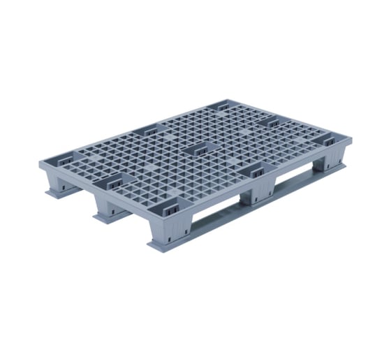 Изображение товара Перфорированный паллет Дигрус 1200x800x160, на полозьях, серый П-120.80.16-ПпС/Д