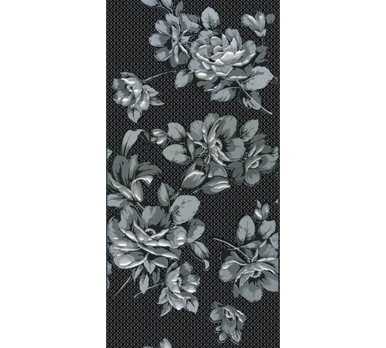 Изображение товара Декор Нефрит-Керамика Аллегро 04-01-1-08-03-04-100-1 (черный: цветы; 20x40 см; 1 шт.) СК000004340