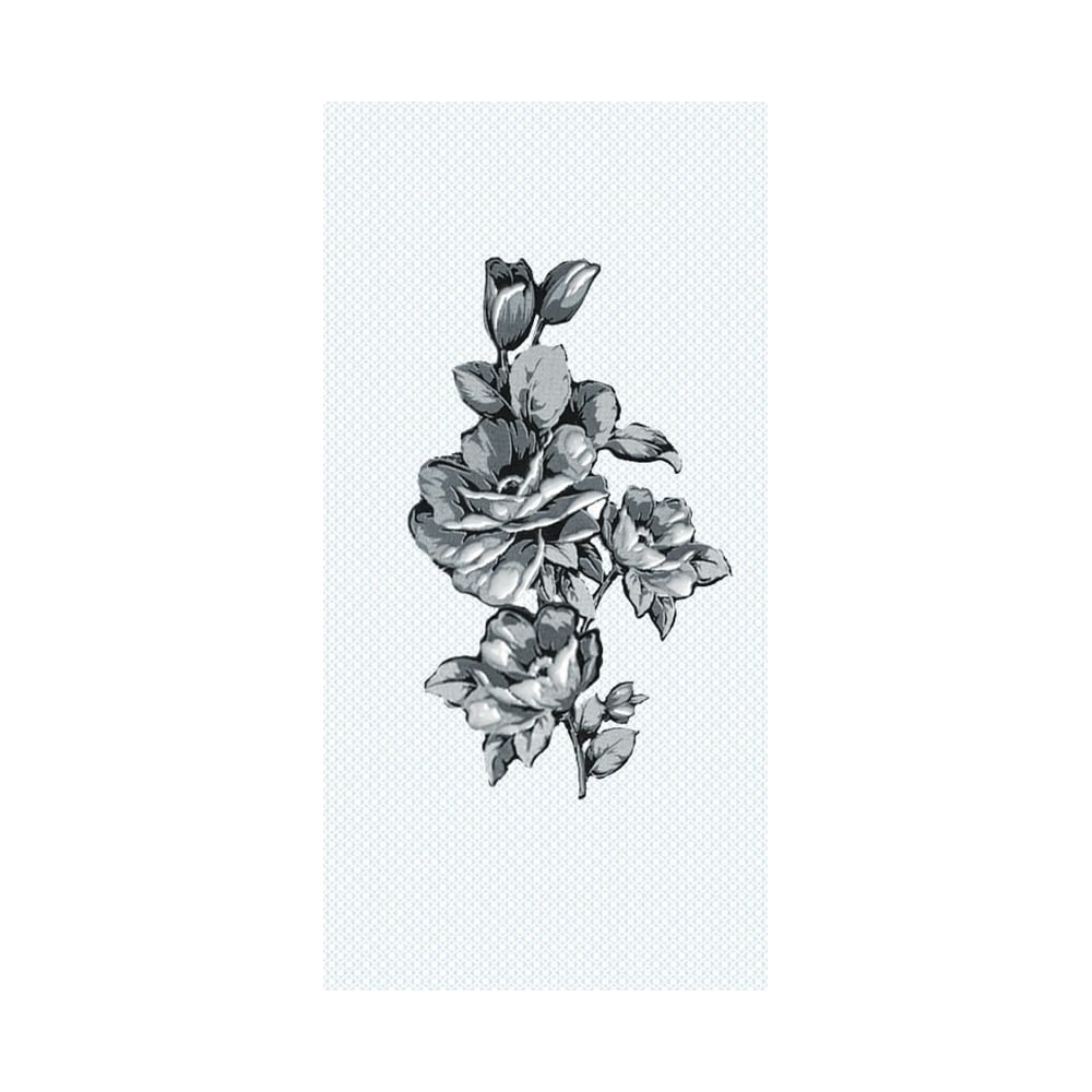 Изображение товара Декор Нефрит-Керамика Аллегро 20x40 см черный с цветами для стены ванной и кухни