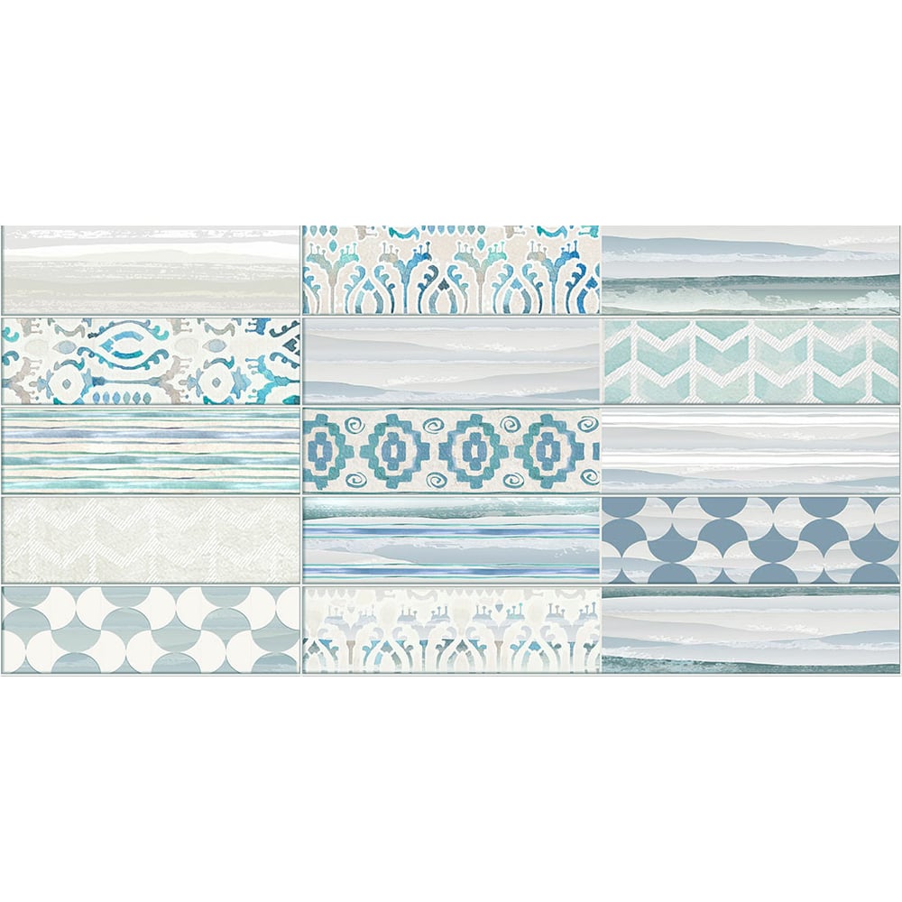 Изображение товара Декор Нефрит-Керамика Ванкувер 04-01-1 для стен голубой 25x50 см