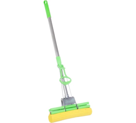 Изображение товара Швабра ПВА VETTA стальной корпус, телескопическая ручка, 110 см, двойной ряд роликов 444-167