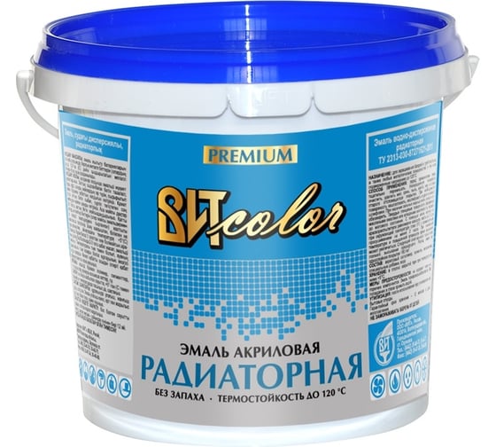 Изображение товара Эмаль для радиаторов Царицынские краски ВИТ color водно-дисперсионная, белый, 0.9 кг 18354