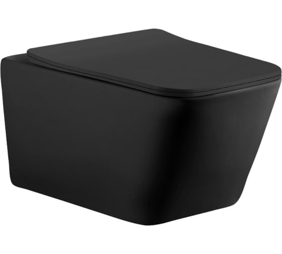 Изображение товара Унитаз с сидением Aquanet TAVR-W BW Rimless Soft Close -SLIMSEAT подвесной, чёрный матовый 00287011