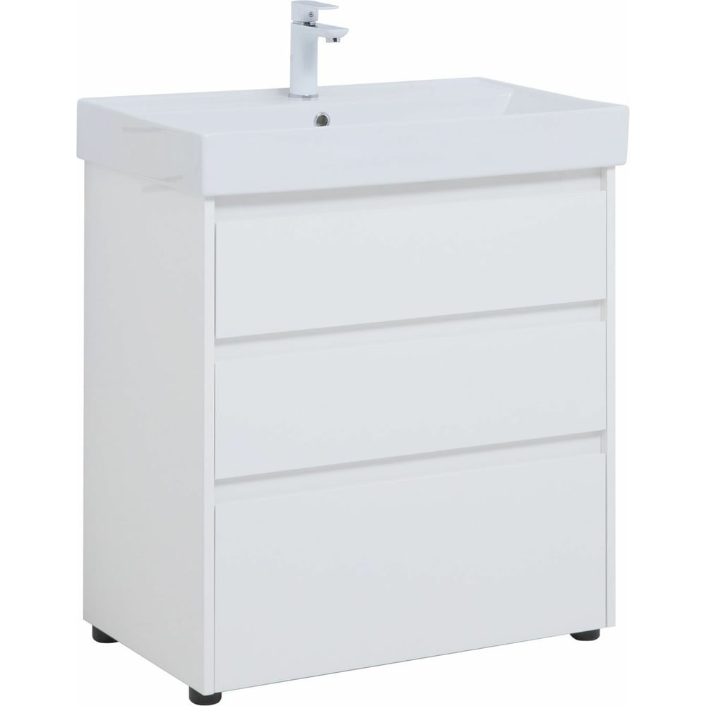 Изображение товара Тумба Aquanet Nova Lite 75 белая с 3-я ящиками