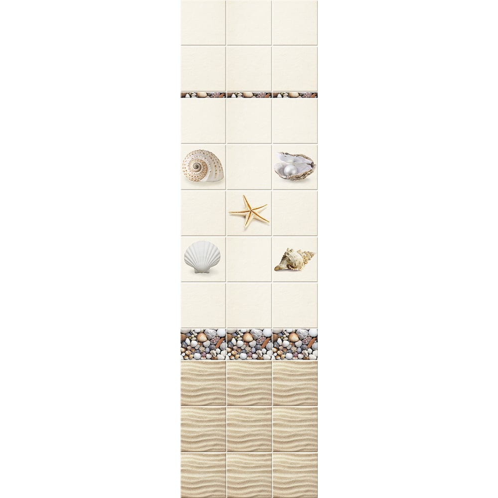 Изображение товара Панель ПВХ КронаПласт Unique дары моря бежевый 3 шт стеновые влагостойкие