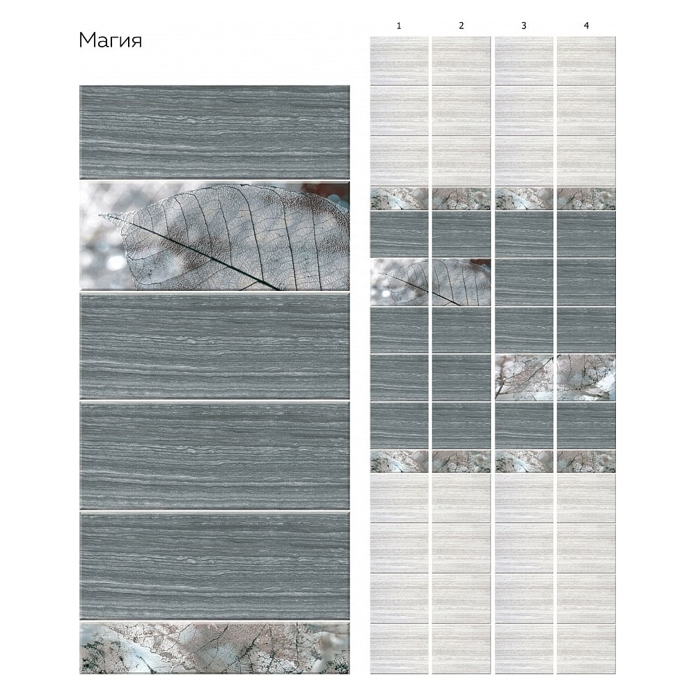 Изображение товара Панель ПВХ КронаПласт Unique магия 4 шт. серый влагостойкая стеновая панель