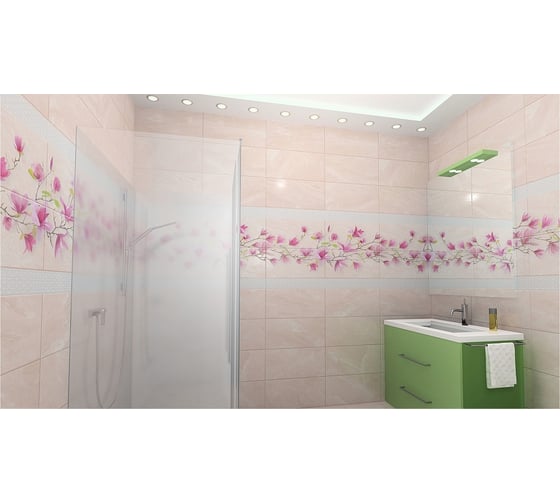 Изображение товара Панель ПВХ КронаПласт Unique магнолия с глиттером серебро, 4 шт. 00-00025712