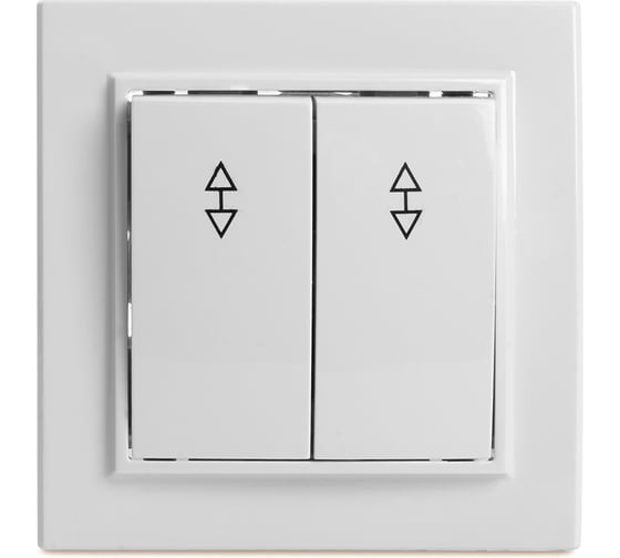 Изображение товара 2-клавишный переключатель STEKKER psw10-9005-01, 250в, 10а, серия Эрна, белый, 39919