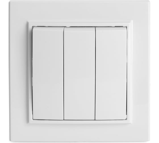Изображение товара 3-клавишный выключатель STEKKER psw10-9007-01, 250в, 10а, серия эрна, белый, 39922