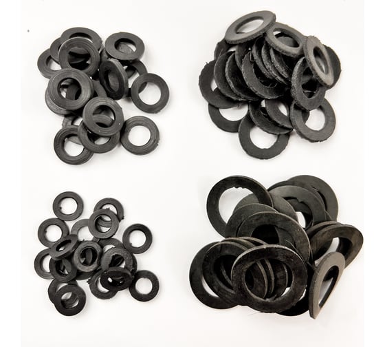 Изображение товара Набор резиновых прокладок Профитт 3/8"-20 шт, 1/2"-20 шт, 3/4"-20 шт, 1"-20 шт 2227114