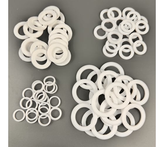 Изображение товара Набор фторопластовых прокладок Профитт 3/8"-10 шт, 1/2"-10 шт, 3/4"-10 шт, 1"-10 шт 2227152